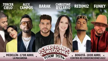 Conectando Corazones reunirá a Alex Campos, Tercer Cielo, Redimi2 y otros artistas de la música cristiana. Foto: Conectando corazones