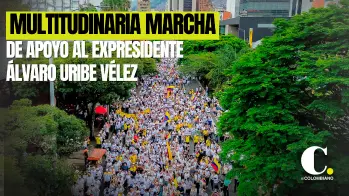 Así fue la masiva marcha de apoyo al expresidente Álvaro Uribe en Medellín