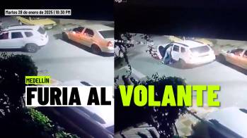 ¡De no creer! Conductor arremete contra un vehículo en Medellín