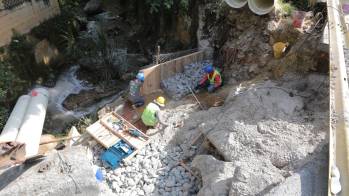 Estas son algunas de las obras que se están realizando. Actualmente se encuentra en su etapa final la construcción del muro de contención en gaviones de aproximadamente cinco metros de altura. FOTO: Cortesía Alcaldía de Itagüí