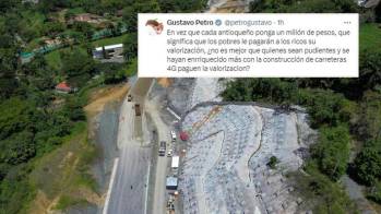 El presidente Gustavo Petro respondió a la propuesta del expresidente Álvaro Uribe sobre las 4G en Antioquia. FOTO Manuel Saldarriaga y captura de pantalla