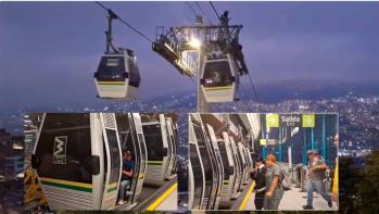 El metrocable línea K está funcionando con normalidad en la mañana de este jueves, tras el incidente con las dos cabinas. FOTOS Cortesía Metro de Medellín