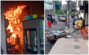 La emergencia fue atendida en la mañana de este lunes 28 de agosto. FOTO Cortesía Cuerpo de Bomberos de Yarumal