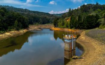 Así se ha visto represa de Piedras Blancas en el Oriente de la ciudad. Este embalse surte al Nororiente de Medellín. Foto: Camilo Suárez