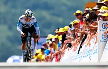 Éiner Rubio, de 27 años de edad, fue protagonista este jueves en el Tour. En 2023 ganó etapa en el Giro de Italia. FOTO: GETTY