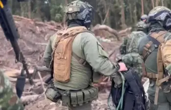 Pedro Sánchez, ministro de Defensa, informó que el operativo tuvo como objetivo a alias Antonio Medina. FOTO: Fuerzas Militares. 