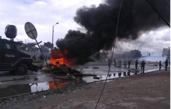 Disturbios en Bogotá durante el paro del 2018. Foto: Colprensa