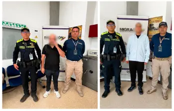 Las dos capturas se dieron gracias a la confrontación de las identidades de los viajeros con datos de los sistemas de información disponibles. FOTOS: MIGRACIÓN 