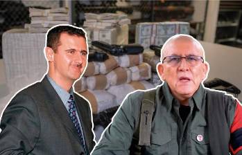 Bashar al-Asad, el derrocado dictador de Siria, y Eliécer Chamorro (“Antonio García”), el comandante del ELN. FOTOS ARCHIVO