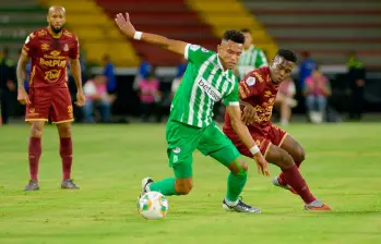 En la imagen aparece William Tesillo durante el duelo de ida frente al Tolima en Ibagué. FOTO COLPRENSA
