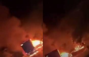 Disidentes de las Farc quemaron tres vehículos en Dagua, Valle. Foto: tomada de video