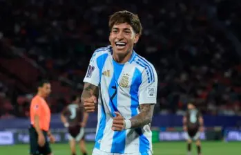 El delantero Maher Carrizo fue el encargado de abrir el marcador para Argentina, que ganó 2-0 a México para avanzar a la semifinal del Mundial Sub- 20. FOTO TOMADA X @FIFAWorldCup