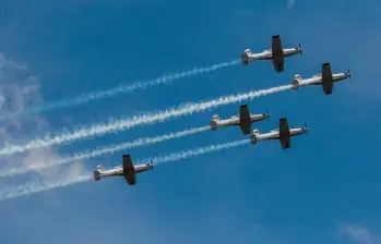 Las exhibiciones aéreas son el principal atractivo de la Feria Aeronáutica que se hará este fin de semana en el aeropuerto José María Córdova, de Rionegro. FOTO: JULIO CÉSAR HERRERA