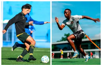 Aarón Molinas y Edwin Mosquera en la carpeta del club verdolaga para este semestre. FOTOS CORTESÍA