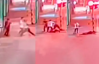 Momento en el que el estudiante de la Universidad de Los Andes Jaime Esteban Moreno es atacado, lo que le causó la muerte. Fotos: captura de video 