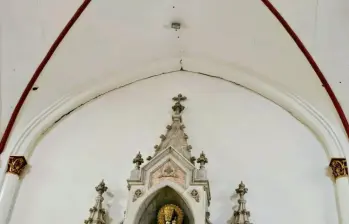 Así quedó el Santuario San José de Venecia, luego del sismo del pasado 10 de agosto. Desde la Gobernación de Antioquia ordenaron su recuperación inmediata. FOTO: CORTESÍA