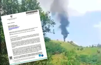 Con este documento, el secretario de Seguridad de Antioquia, general (r) Luis Eduardo Martínez, le pidió apoyo oficial en la vereda El Toro, de Amalfi, pero la solicitud fue ignorada. FOTOS: CORTESÍA