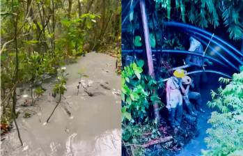 Este material fue el que cayó a una quebrada que desemboca en el río Cauca y que es utilizado para las labores de retrollenado, en medio de las afectaciones que sufrieron los trabajadores de la multinacional. FOTO: CORTESÍA