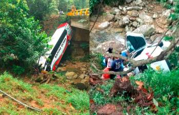 Estos fueron dos de los tres accidentes ocurridos en la última semana en la vereda La Josefina, de San Luis, con cuatro muertos. FOTOS CORTESÍA