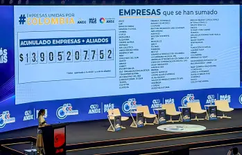 Empresas donan $13.905 millones a damnificados del terremoto en el Congreso de la Andi. FOTO: Cortesía ANDI