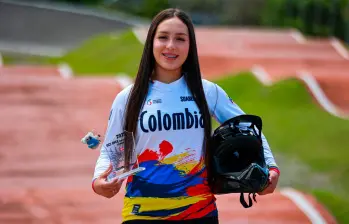Valentina Jiménez, la antioqueña que es W1 en BMX racing. Foto: Manuel Saldarriaga