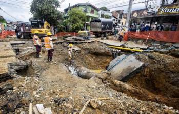 Aspecto de los trabajos de reparación en el barrio El Sinaí. FOTO: Jaime Pérez Munévar