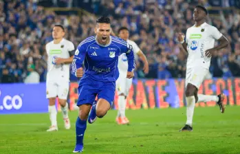 El delantero samario Falcao García cumplió 40 años el 10 de febrero de este año. Es uno de las figuras veteranas de la Liga colombiana. Foto: Colprensa