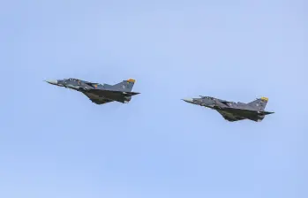 Imagen de referencia de los aviones KFIR de la Fuerza Aeroespacial Colombiana. Foto: Andrés Camilo Suárez Echeverry