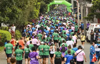 Imagen de referencia de una carrera atlética en la ciudad de Medellín. Foto: Manuel Saldarriaga Quintero.