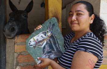 El burro Bartolo (en el retrato) es todo un ícono en Titiribí, municipio del Suroeste de Antioquia, reconocido como la capital de Mundial de la Mula de Silla. Foto: Manuel Saldarriaga Quintero.