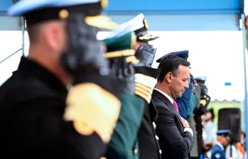 Pedro Arnulfo Sánchez Suárez asumió como nuevo ministro de Defensa el 11 de marzo en la Escuela Militar José María Córdova, en Bogotá. FOTO: MINDEFENSA