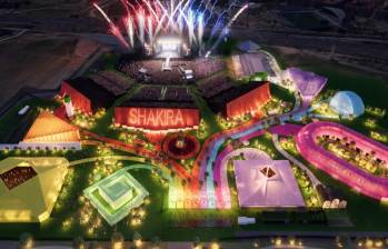 Los espacios de Makondo Park reúnen música, literatura, gastronomía y propuestas culturales inspiradas en el universo de Shakira y la identidad latinoamericana. Foto: Bjarke Ingels Group