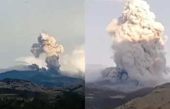 El volcán Puracé permanece en alerta naranja mientras las autoridades monitorean el enjambre sísmico registrado en Totoró, Cauca. Foto: Servicio Geológico Colombiano. FOTO: @deZabedrosky vía X.