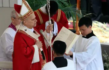 Celebración de la misa del Domingo de Ramos. FOTO: @VATICAN MEDIA