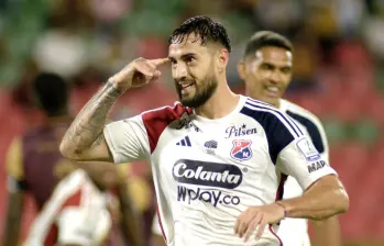 El delantero argentino Francisco Fydriszewski tiene contrato con el Medellín hasta diciembre del 2026. Es uno de los hombres de confianza de Alejandro Restrepo. FOTO: COLPRENSA