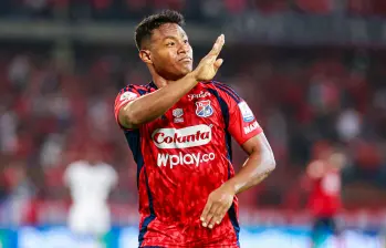 Léider Berrío ha sido una de las figuras del Medellín en los cuadrangulares semifinales de la Liga. Le marcó al Tolima en sus dos enfrentamientos. FOTO: MANUEL SALDARRIAGA