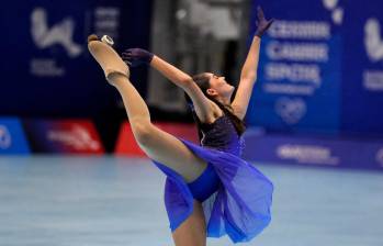 La colombiana María Paulina Pérez firmó una actuación impecable para conquistar el oro en solo danza y confirmar el gran momento del patinaje artístico nacional. FOTO CORTESÍA COC