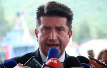 El ministro mostró el material incautado durante la operación del 28 de marzo. FOTO COLPRENSA/Camila Díaz
