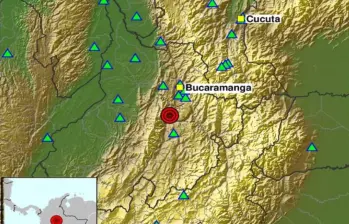 Los Santos, Santander, fue el epicentro de un sismo de magnitud 4,2 registrado este jueves 3 de septiembre a las 11:58 a. m., según el Servicio Geológico Colombiano. FOTO: SGC.