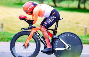 Brandon Rivera voló en Zipaquirá y es el nuevo campeón nacional de CRI. Foto Cortesía Ánderson Bonilla - @ciclismoenlinea