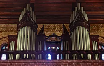La parte visible del órgano es la consola, pero detrás hay un montaje de tres pisos. FOTO Manuel Saldarriaga