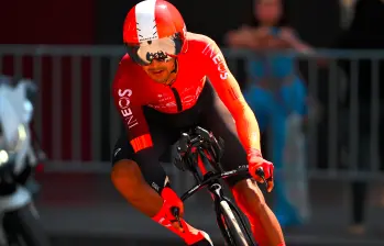 El ciclista cundinamarqués Brandon Rivera, de 29 años, terminó en la octava casilla de la quinta etapa del Giro de Italia 2025. FOTO getty
