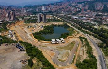 Panorámica de las obras de construcción del autódromo de Bello. FOTO ARCHIVO: MANUEL SALDARRIAGA QUINTERO