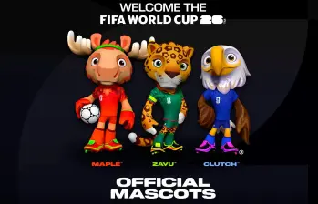 La Fifa dio a conocer este jueves a Maple, Zayu y Clutch, las tres mascotas que tendrá el Mundial de Norteamérica. FOTO: Tomada de redes sociales