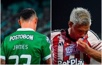 James Rodríguez y Teófilo Gutiérrez, dos de las figuras del encuentro. FOTO: X Nacionaloficial y JuniorClubSA