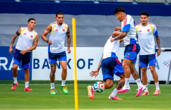 Colombia durante una de las prácticas previas al duelo con Suiza. FOTO JUAN ANTONIO SÁNCHEZ