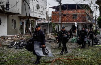El ataque terrorista a la estación policial de Los Patios, en Norte de Santander, dejó un muerto y 11 heridos. FOTO: AFP