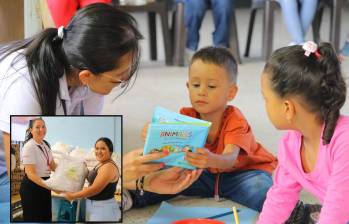 Niños y madres beneficiarios del programa Arrullos en Antioquia. FOTO: Cortesía