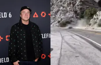 El Ferrari rojo que conducía Vince Zampella quedó destruido tras el choque ocurrido en una autopista del valle de San Gabriel, al este de Los Ángeles. FOTOS: AFP y captura de video