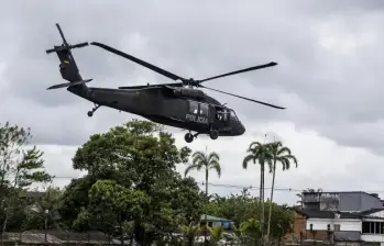 La aeronave estaba prestando apoyo a un grupo de uniformados que apoyaban labores de erradicación de cultivos ilícitos. FOTO IMAGEN DE REFERENCIA: Julio César Herrera